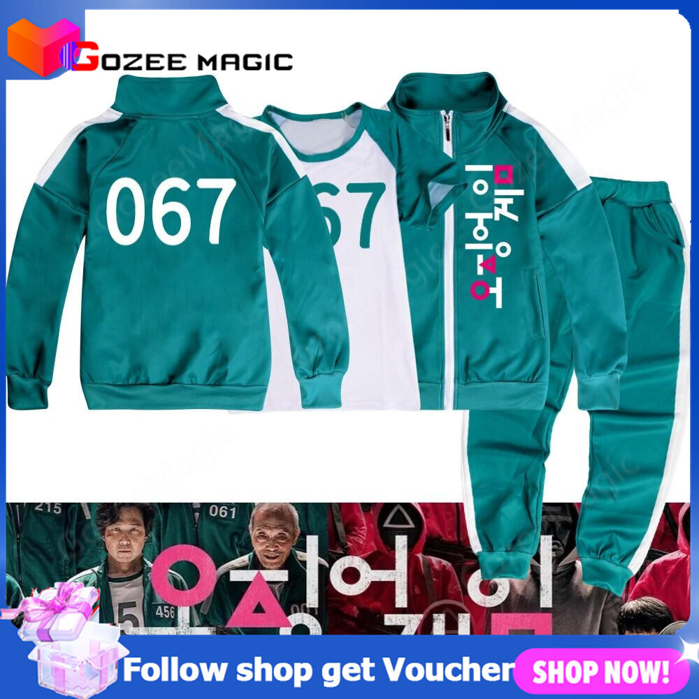 Squid Game Costume Kids Cosplay Sportswear Jacket+T-shirt+Pants 067 Digital  Korean Drama Same Clothes Spring Autumn Sports Sets Squid Game TV Game  clothing | Lazada PH