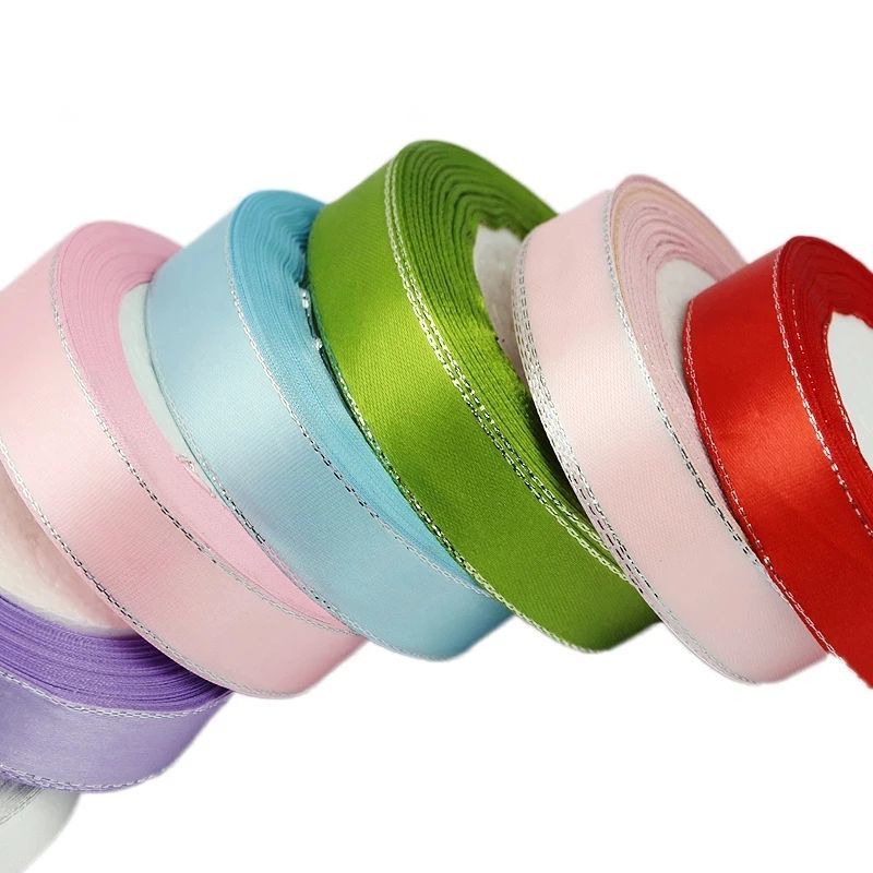 Ruy băng satin viền bạc 20mm ruy băng trang trí thủ công đóng gói quà tặng chất lượng cao bán buôn