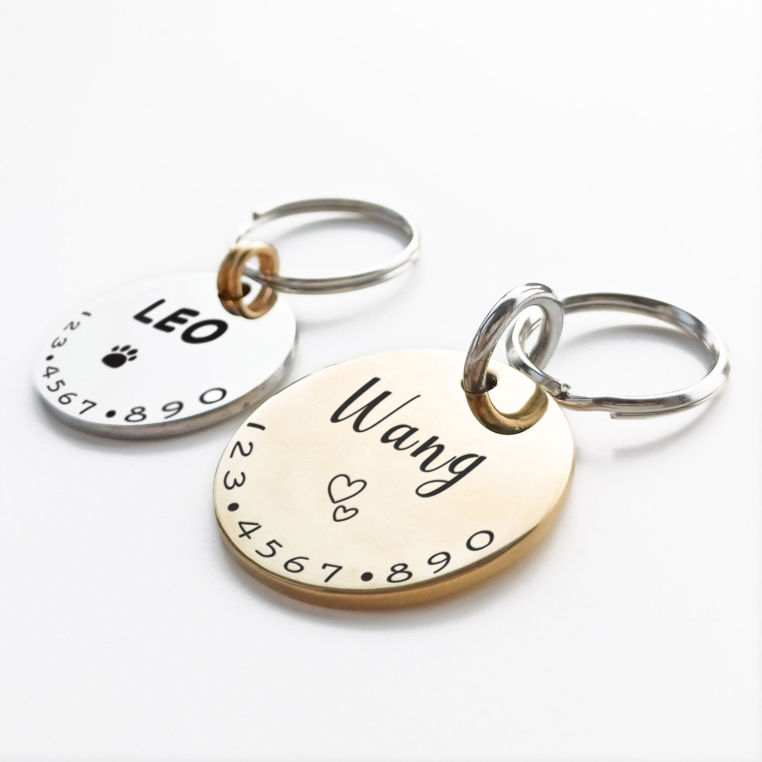 001 Thẻ ID Chó Mèo Cho Thú Cưng Vòng Cổ Tên Tùy Chỉnh Và Biểu Tượng Vui Nhộn Với Số Điện Thoại Khắc Mặt Trước