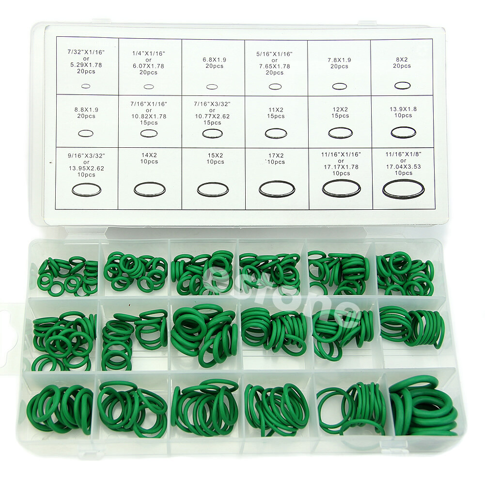 Bộ 270 vòng chữ o 18 cỡ màu xanh lá cây vòng đệm o hệ mét nitrile cao su