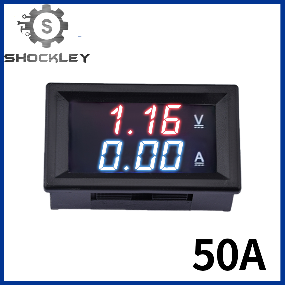 Shockley vôn kế kỹ thuật số 0.28 "ampe kế máy đo dòng điện áp ampe dc 100v 10a máy kiểm tra màn hình led kép với dây kết nối