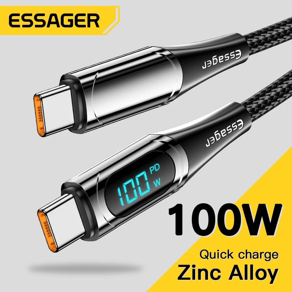 Essager loại usb c để usb c cáp 100w/5a pd nhanh chóng sạc dây dây sạc cho macbook xiaomi kiểu samsung c usb cáp 2m