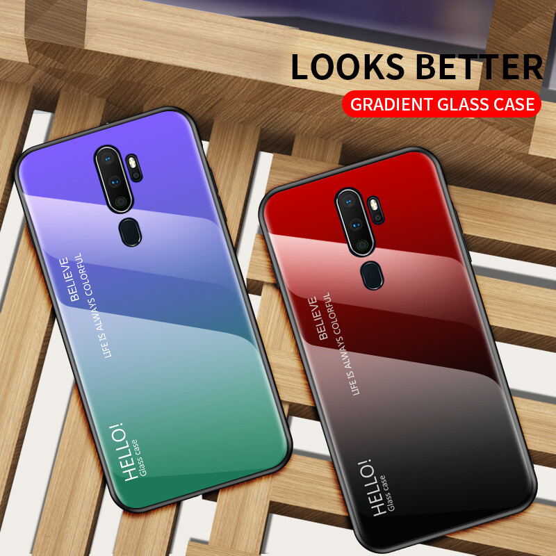 Ốp lưng oppo a5 2020 ốp cứng kính cường lực ốp lưng ốp điện thoại màu gradient chống sốc oppoa5 2020