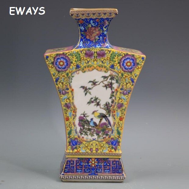 Bình gốm cổ 26cm Bình sứ Trung Quốc Hoàng Gia Bình hoa trang trí gốm bình đồ trang trí nồi jingdezhen Sứ Bình món quà giáng sinh