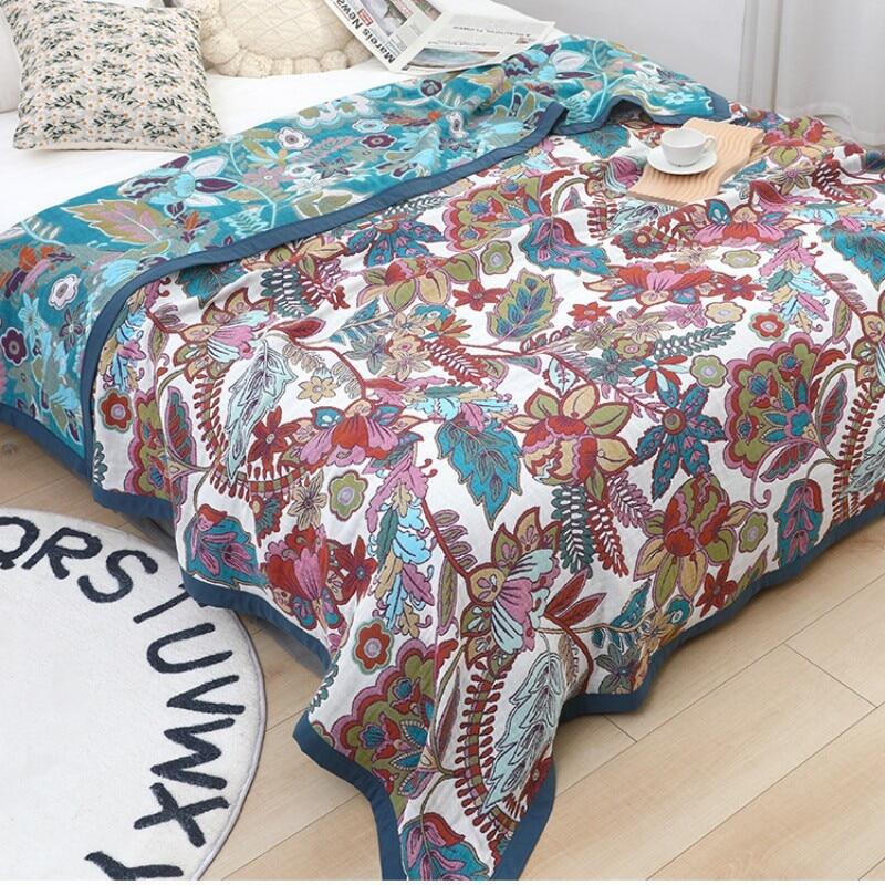 CIFbuy 200x230cm Boho Cotton Gauze Sofa Towel Vintage Throw Blanket Summer Air Conditioning Blanket for Beds Ethnic Leisure Bedspread Soft Sheets ราคา 1,339 บาท*ส่งฟรี
