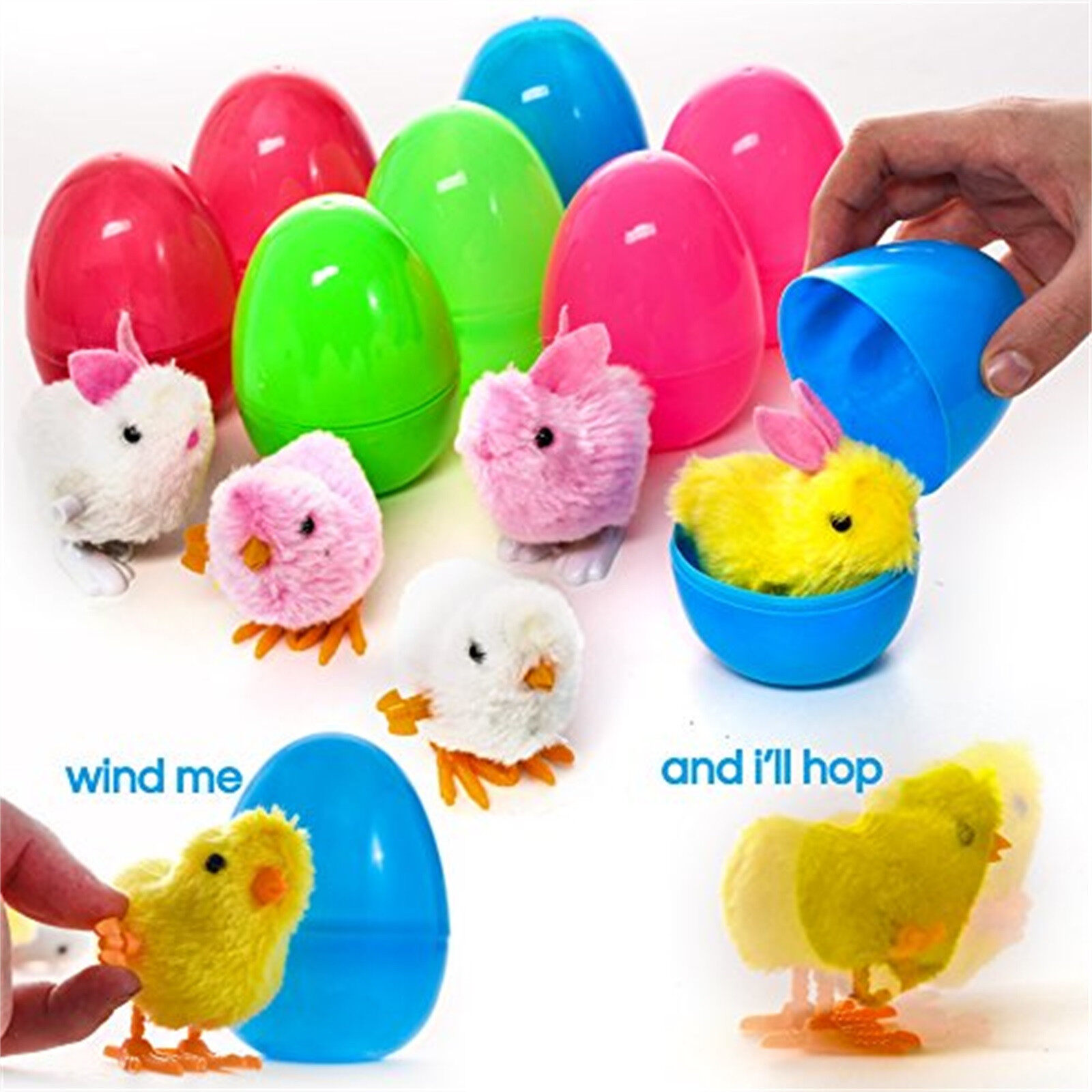 Phục sinh chuỗi thỏ đồ chơi lên dây cót mở trứng bất ngờ 8 cái Hộp trứng