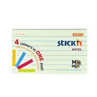 กระดาษโน้ตกาวในตัว ชนิดกาวหัว มีเส้น+ไม่มีเส้น MAGIC PADS STICKN #21578 ขนาด 3x5 นิ้ว คละสีพาสเทล (PC)