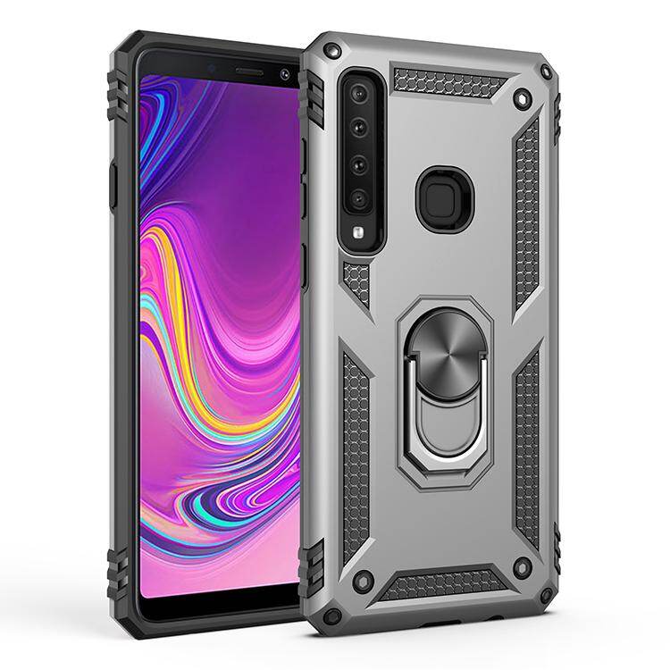 Chống sốc Giáp Cao Su Silicone Ốp Lưng Điện thoại Samsung Galaxy A9 2018/A9 Ngôi Sao Pro Viền Đế Đứng Bảo Vệ PC cứng Lưng Vỏ Bao Da