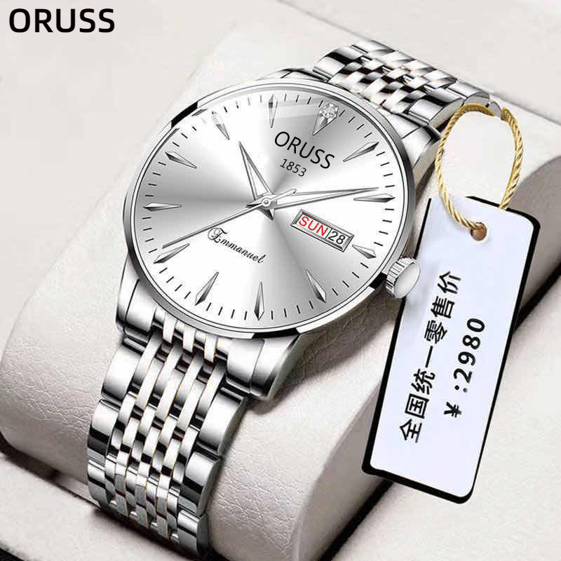 Imported đồng hồ thụy sĩ tự động cho nam có lịch đồng hồ thép doanh nhân chống nước dạ quang