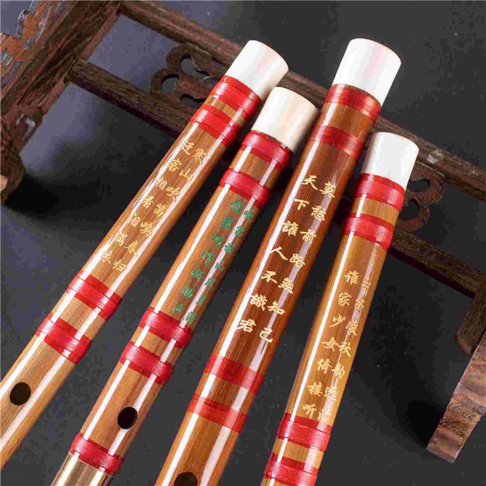 Flute Dizi Chinese Wooden Traditional Instrument Bamboo Vintage Student D Key Portable Introductory Beginners Handmade