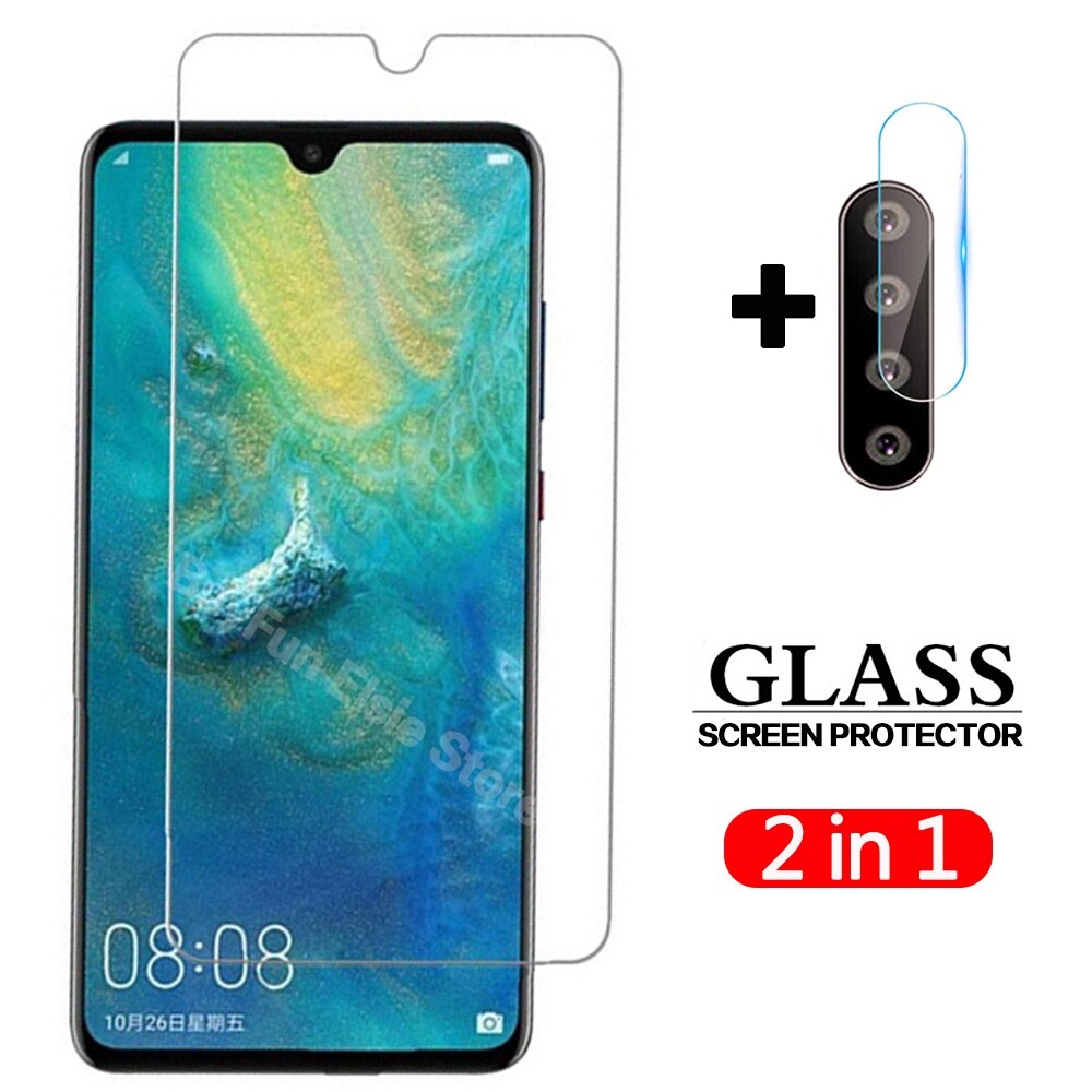 【z-one】 2 in 1 Tempered Glass On For Huawei P30 lite Camera lens Screen Protector Film Protective P30lite P 30 Light