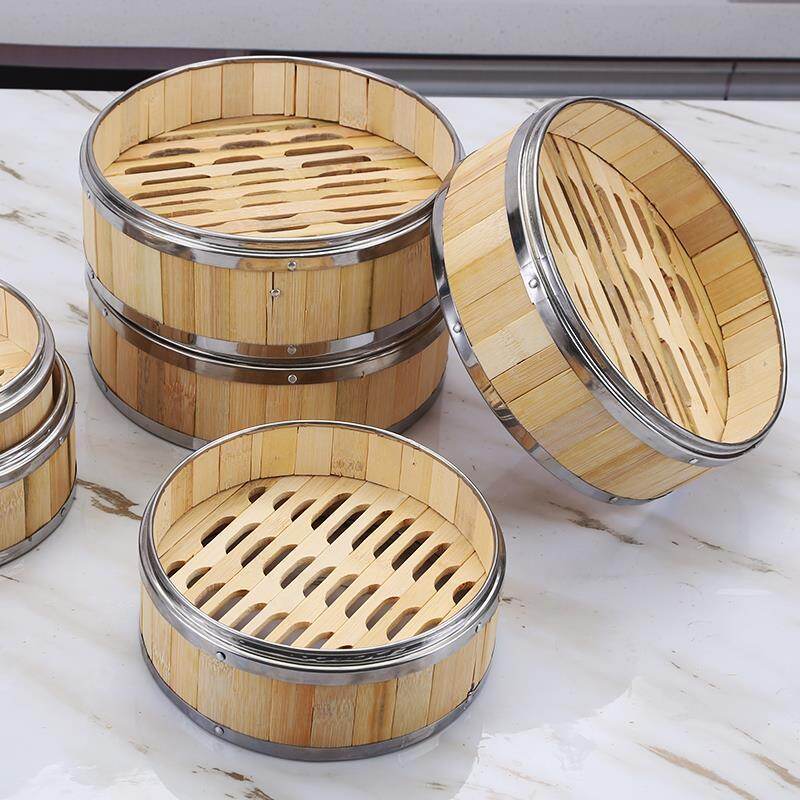 Nồi hấp cơm gia dụng lồng tre nhỏ lưới hấp bằng thép không gỉ lưới nhà hàng trà buổi sáng quảng đông