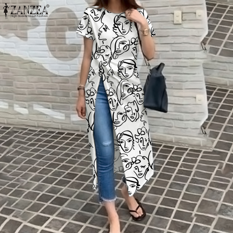 Momonaco zanzea muslimah áo cánh cổ tròn hồi giáo cho nữ áo thun dài tay ngắn mặt thường ngày áo cộng với mco