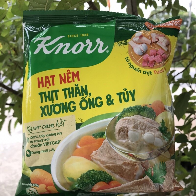 Hạt nêm thịt thăn, xương ống & tủy Knorr gói 400g (mẫu mới)