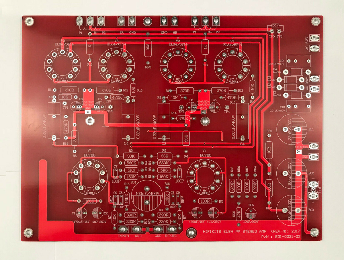 Âm thanh nổi push-pull el84 pp bộ khuếch đại ống hút chân không bảng mạch pcb diy 2.0ch