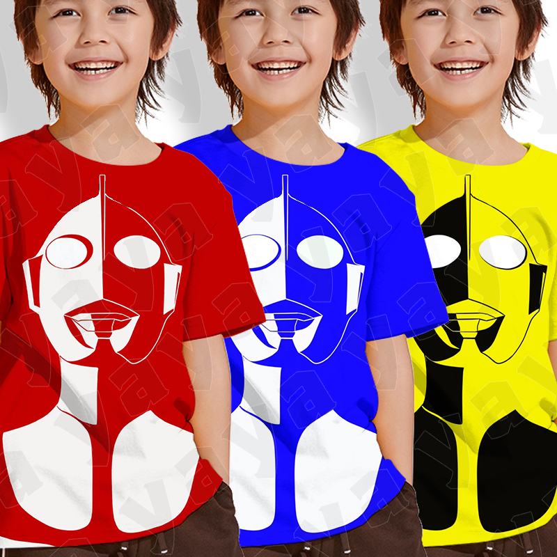 Yaya Ultraman Tiga T-Shirt Trẻ Em In 3D Áo Sơ Mi Trẻ Em thời trang hè mới