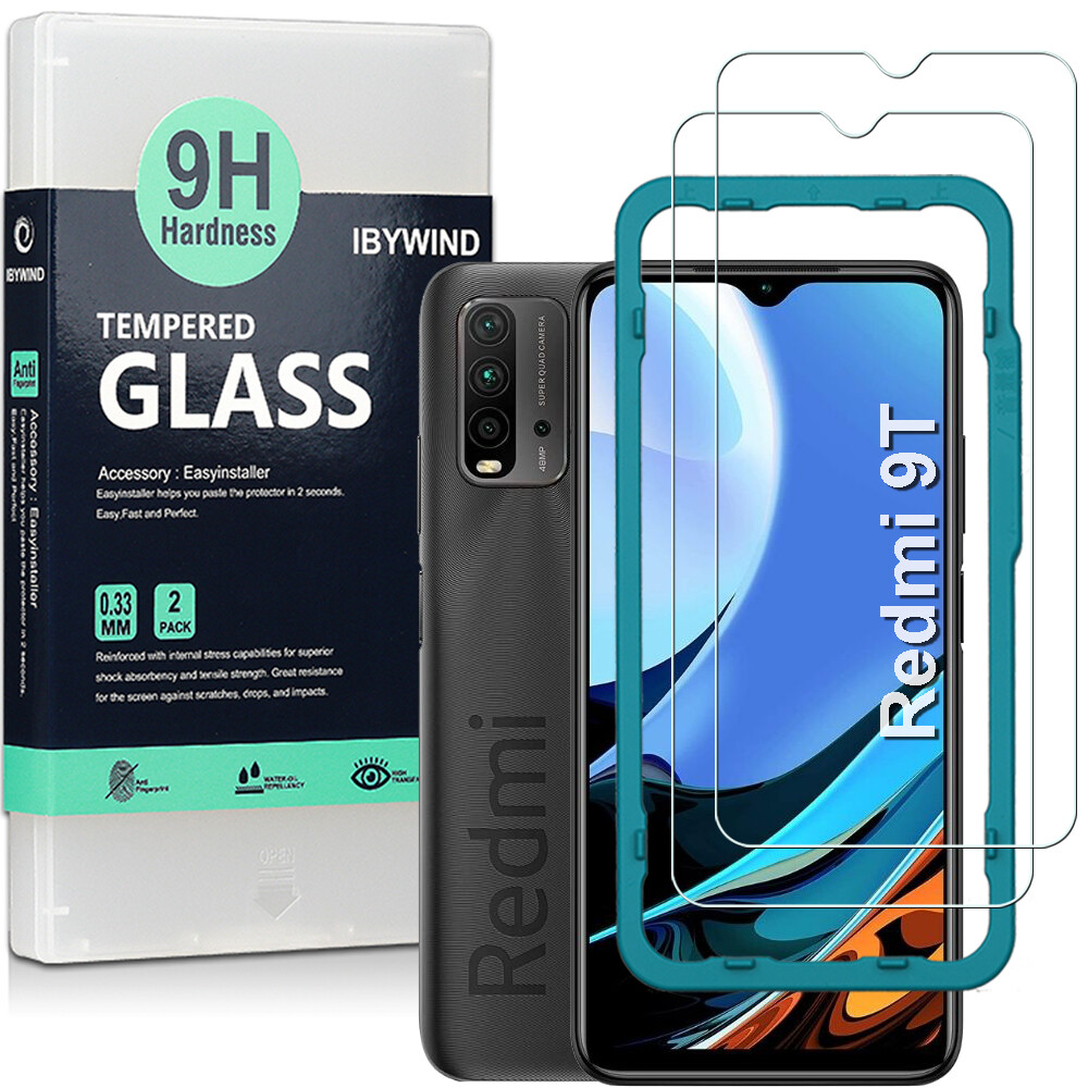 Tấm Bảo Vệ Kính Cường Lực Ibywind Cho Redmi 9T [Gói 2 Chiếc] [Bảo Vệ Lưng Bằng Sợi Carbon]-Trong Suốt Với Miếng Bảo Vệ Ống Kính Caear