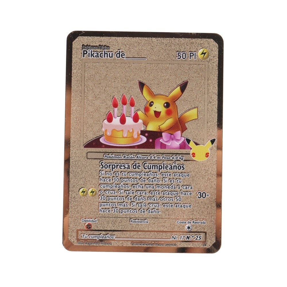 hot Tarjetas de Pokémon en espa ol Metal dorado Vmax Pikachu cumplea os