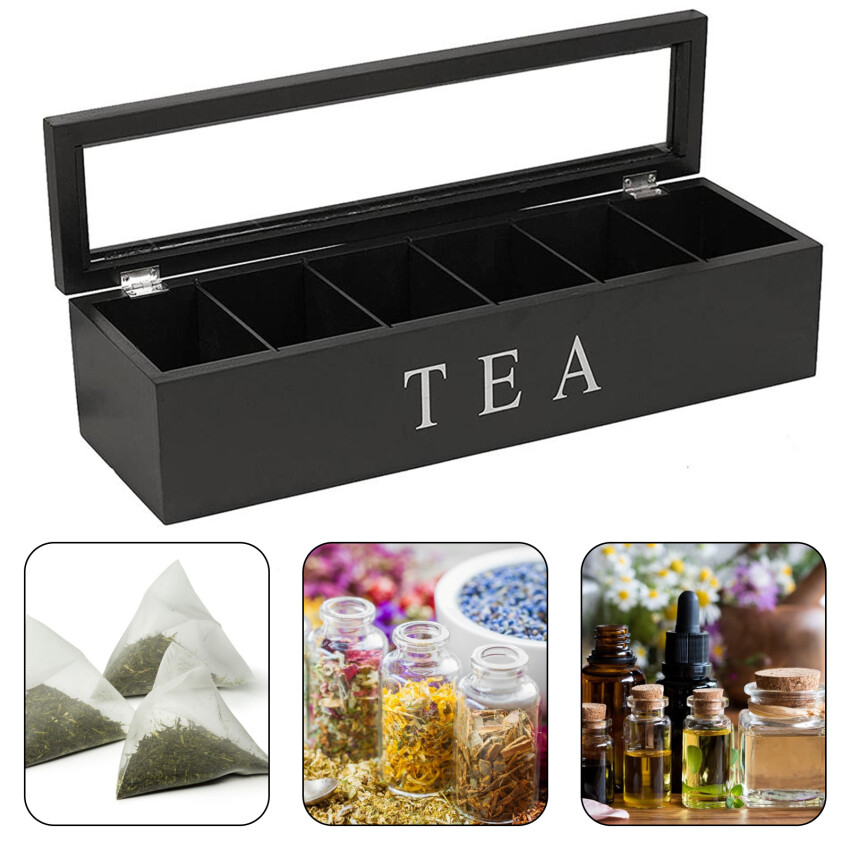 Seaan hộp trà và cà phê sắp xếp, bằng gỗ có nắp đậy, túi trà cà phê túi đựng đồ cho tủ bếp