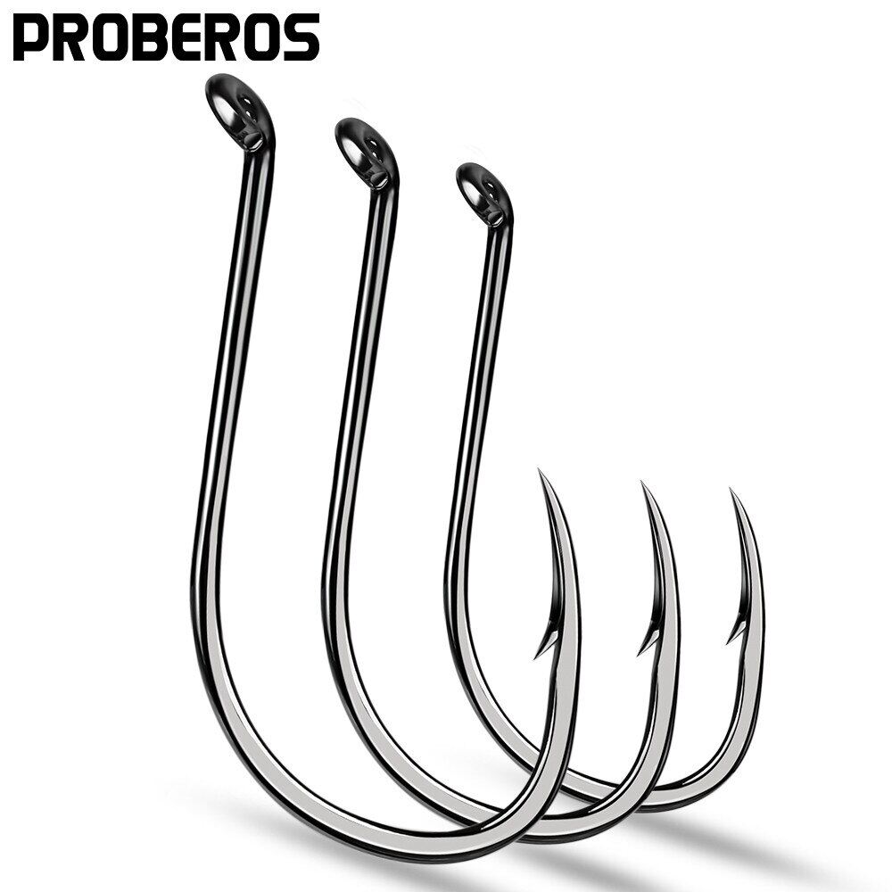 Proberos lưỡi câu cá lưỡi câu bằng thép carbon cao bạch tuộc lưỡi câu cá vược nước mặn 1/0 #-6/0 # phụ kiện câu cá móc đơn 8299