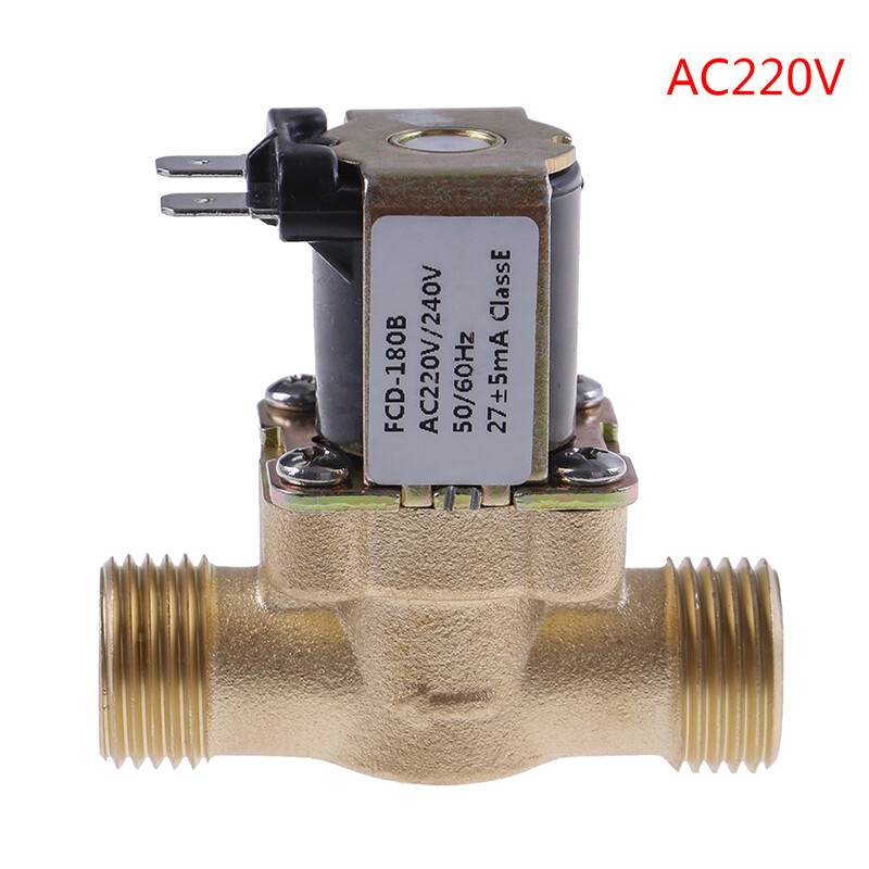 Van điện từ bằng đồng g1/2'', dc 12v 24v ac220v cho máy nước nóng năng lượng mặt trời