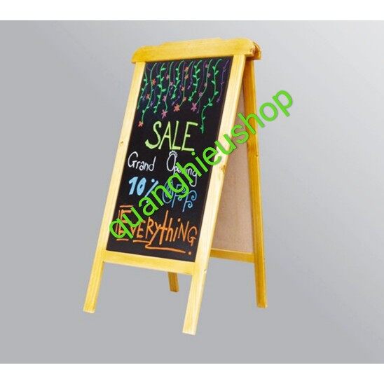 Bảng menu hai mặt đứng jaja 60 x 120cm tặng phấn màu + lau bảng