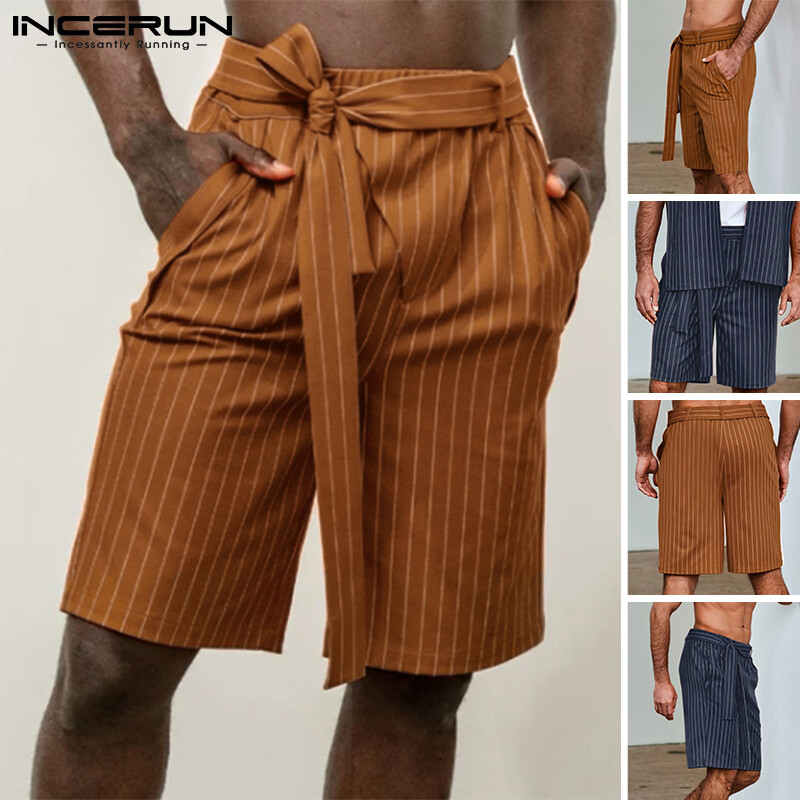 Charmkpr store incerun quần đùi nam thường ngày có thắt sọc quần lửng chino sành điệu