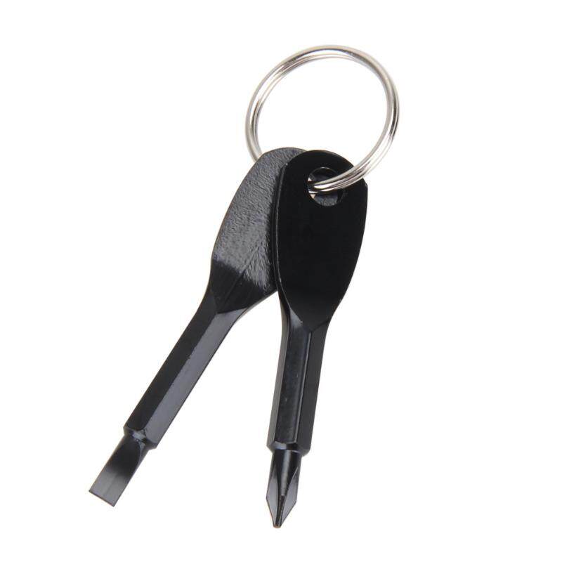2Pcs Stainless Steel Multi Tools Key Ring Screwdriver Set Pocket Outdoor