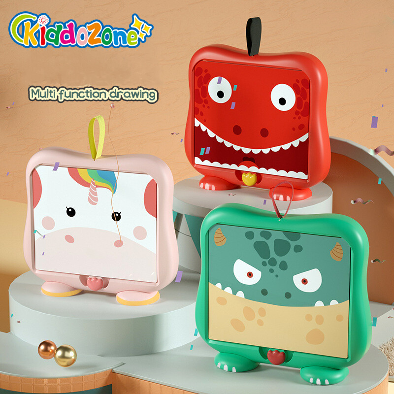 KiddoZone Bảng Vẽ Câu Đố Từ Tính Bảng Viết Đa Năng Bảng Đen 3D Từ Tính Động Vật Khủng Long Kỳ Lân Đồ Chơi Học Tập Giáo Dục Bảng Vẽ Quà Tặng Cho Bé Gái Và Bé Trai