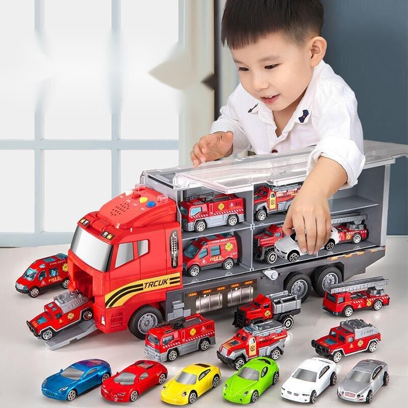 Trẻ Em Của Lưu Trữ xe container Hợp Kim Huili Xe hơi mô hình Mô Phỏng Lửa