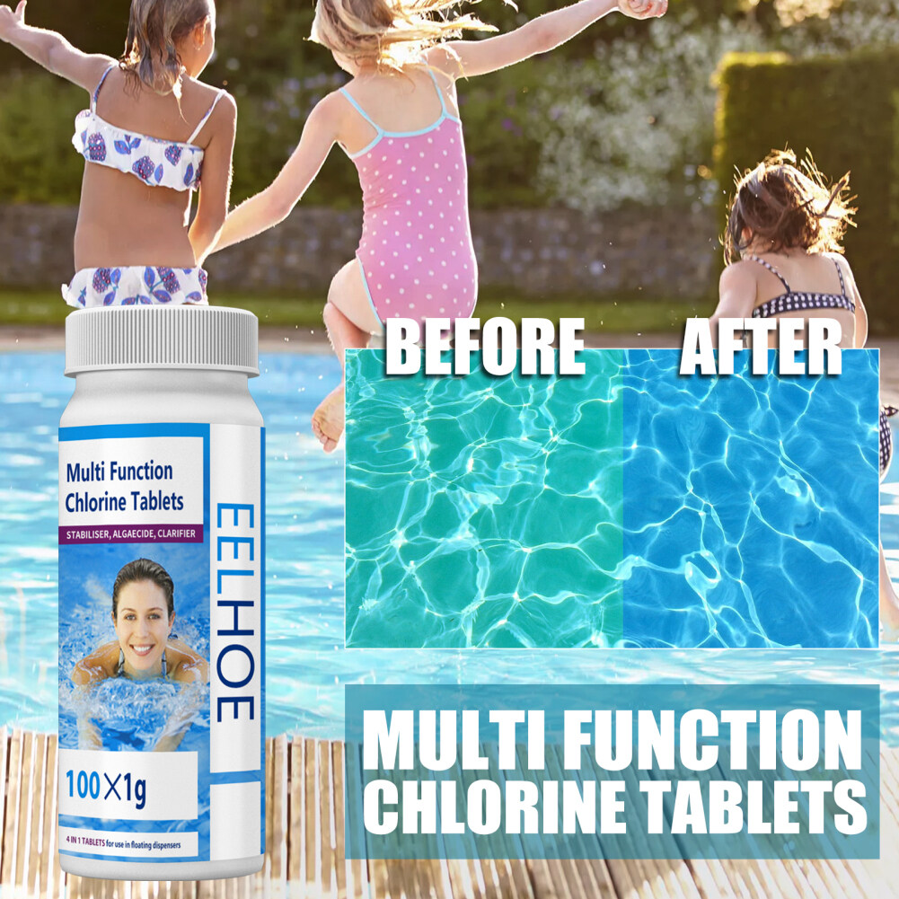 50 Pcs Chlorine Tablets Multifunction Instant Disinfection For Swimming
