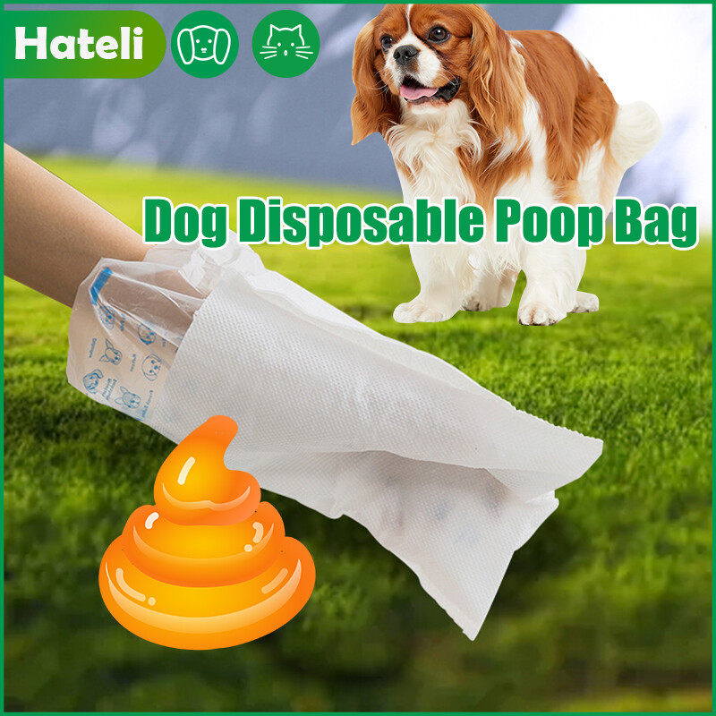  Hateli Phân Chó Túi Phân Hủy 2 Lớp Túi Cho Chó mèo Nhà Vệ Sinh Làm Sạch Ngoài Trời Chất Thải Rác Làm Sạch Túi Ngoài Trời 