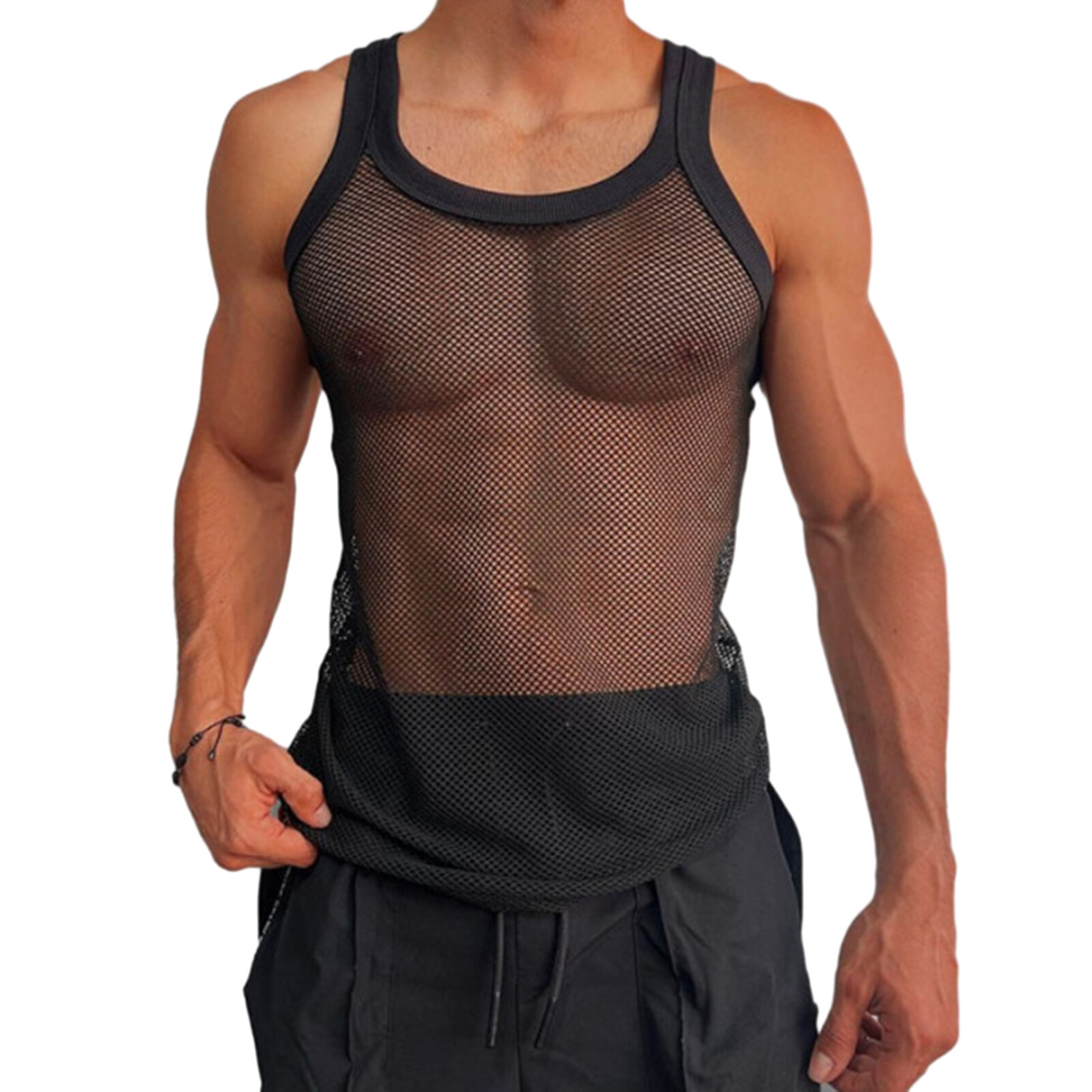 Người đàn ông của lưới thoáng khí vest phong cách thoải mái phòng tập thể dục bãi biển mặc giản dị