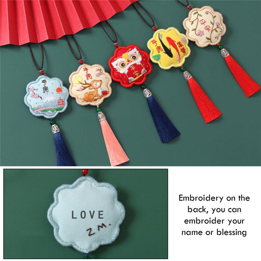 SEAAN Bùa Hộ Mệnh Trung Quốc Bộ Dụng Cụ Thêu Tự Làm Cho Trẻ Em Đồ Treo Xe Hơi An Toàn Khâu Vá Chữ Thập Định Hướng May Vá Thủ Công Thủ Công