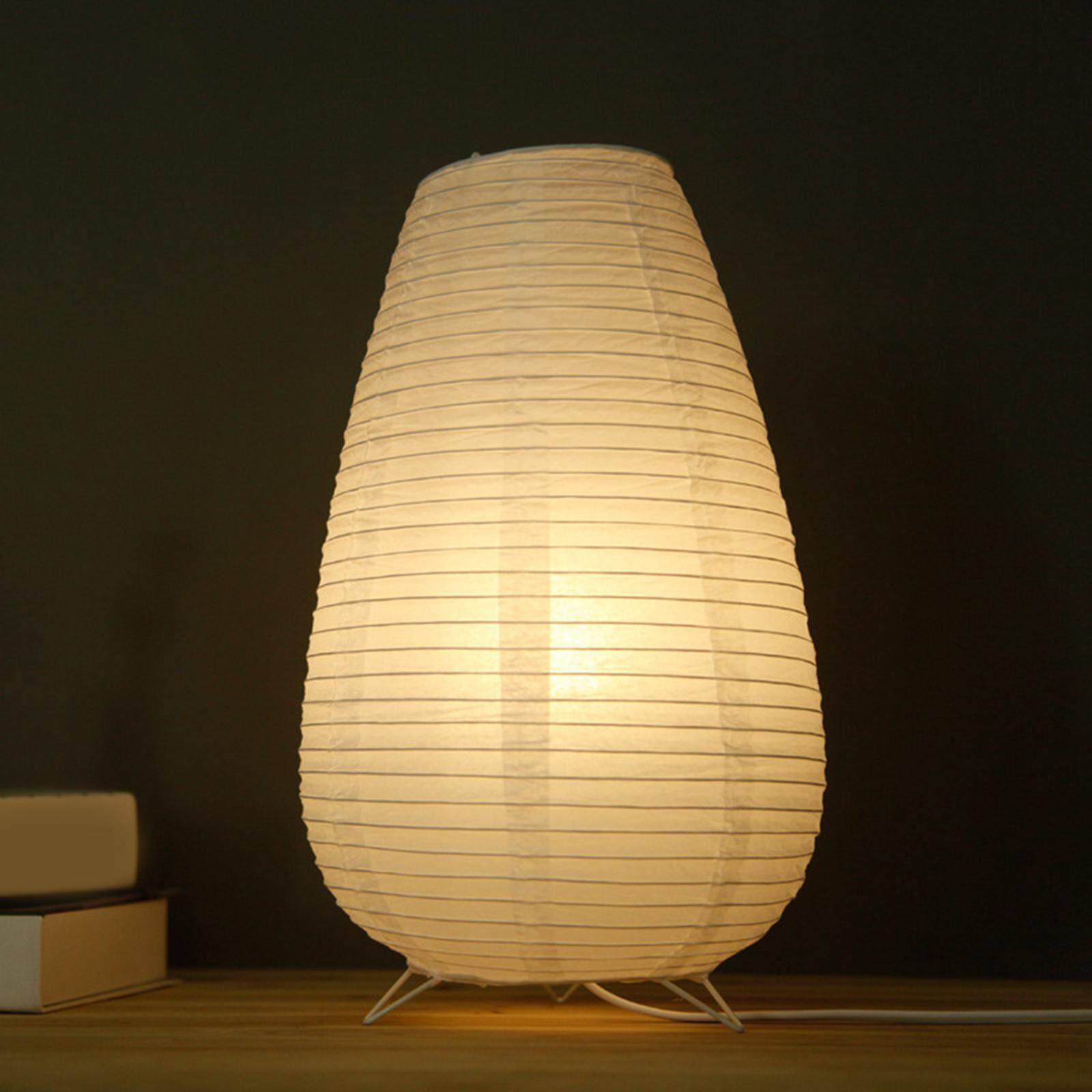 Paper Lantern Desk Lamp Japanese Bedroom Bedside Night Light, Home Decorations Creative Paper Lampshade Table Lamp
