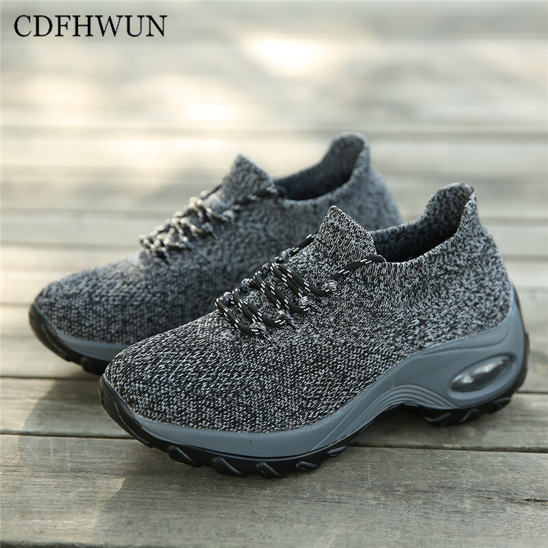 CDFHWUN Sneakers for Women Lace-up Running Shoes Damping Shoes Breathable Mesh Sports Walking Athletic Sneakers Ladies Trainers Size 35-42 ราคา 555 บาท*ส่งฟรี