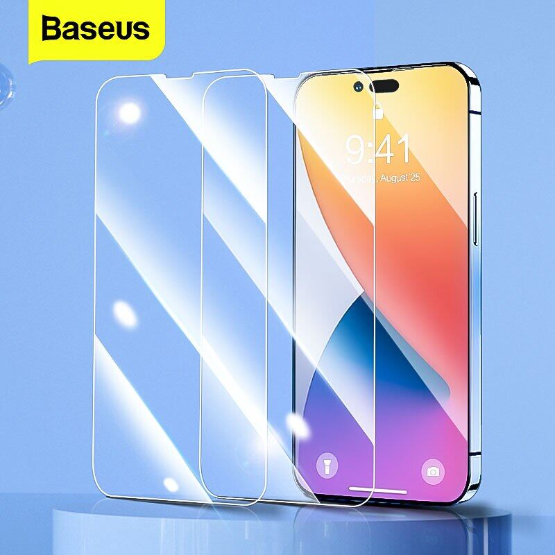 Baseus 2 miếng bảo vệ màn hình cho iphone 14 13 pro max kính cường lực 0.3mm miếng dán bảo vệ toàn diện cho iphone 2022 kính bảo vệ mới
