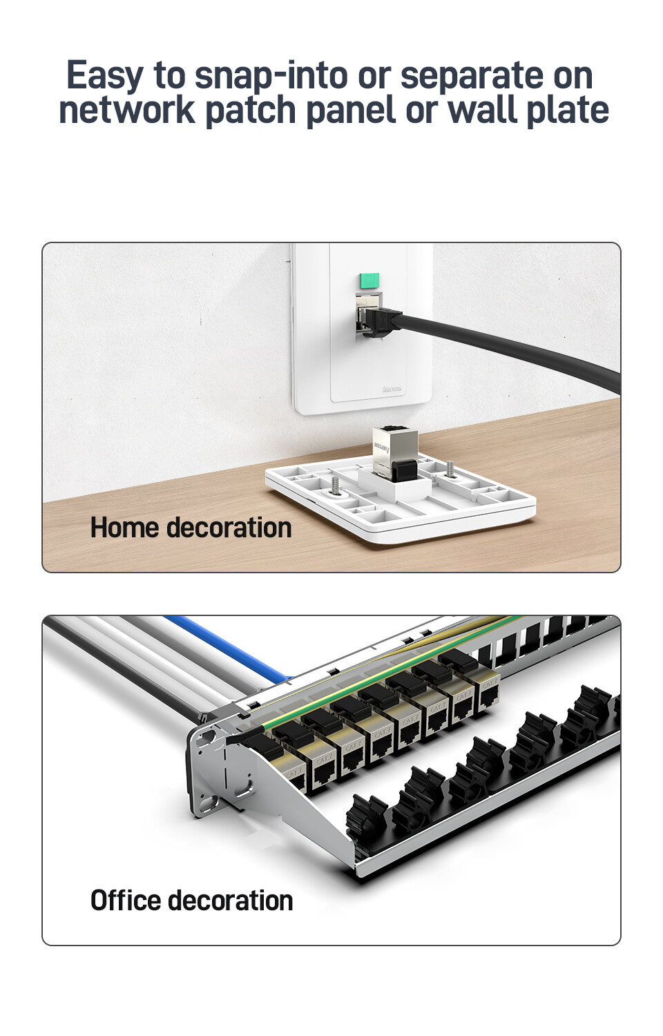 TRIPLETT CAT7 Shielded Keystone Jack,10PK,Metallic CAT7-KJSWH-10PK - The Home Depot - View #13
