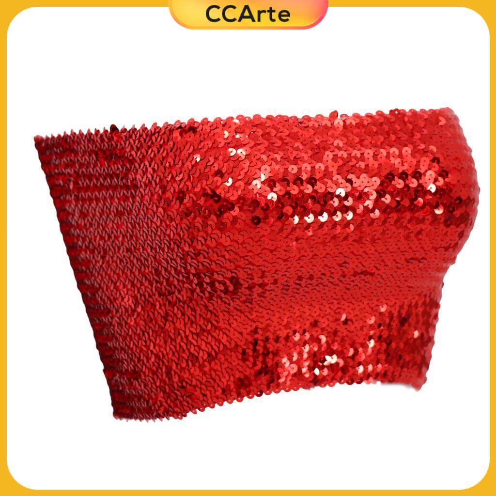 Ccarte áo ống trễ vai đính kim sa cho nữ áo kiểu áo ba lỗ quấn ngực co giãn