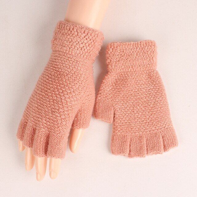 ผู้ชายถุงมือฤดูหนาว Solid เหมือนกันหมดรักษาความอบอุ่น Half Finger Mens ชาย Hot Simple ขายคุณภาพ Mittens แฟชั่น