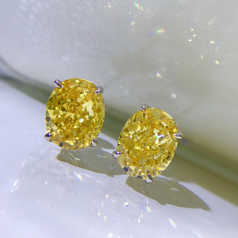 Real 925 Sterling Silver Cute Stud Earrings Yellow Pink White Elegant Citrine Fine Birthday Gift Women Girl Lady Presyo 2,928 Piso*Libreng Shipping