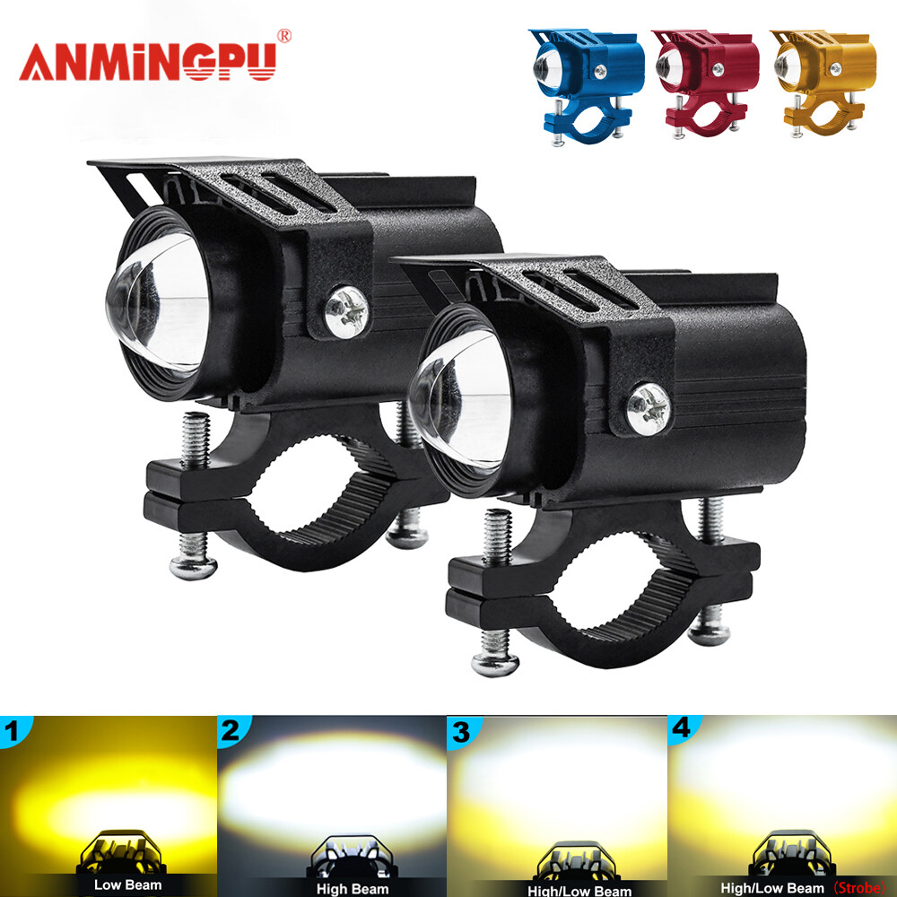 Anmingpu đèn pha xe máy led công suất cao 60w 20000lm đèn nhấp nháy đèn pha 12v 24v đèn pha xe hơi