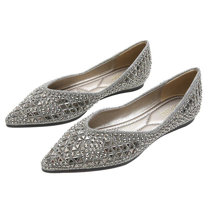 White sparkly hot sale flat shoes