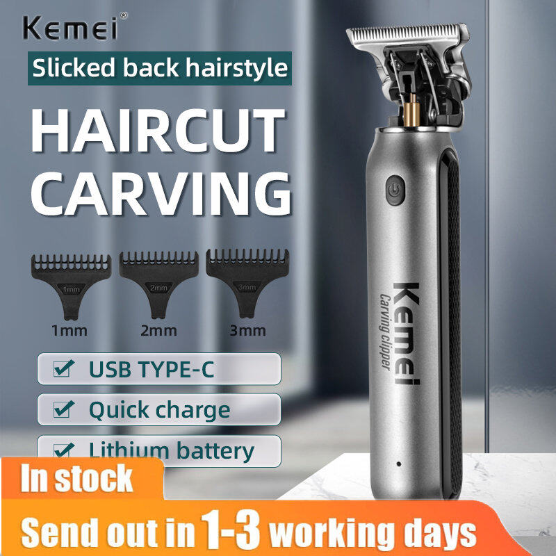 Kemei 10W Hair Clippers Men Beard Trimmer Zero Gapped T-Blade Hair Cutting Machine Cordless Professional Barber Edgers Cutter ราคา 432 บาท*ส่งฟรี