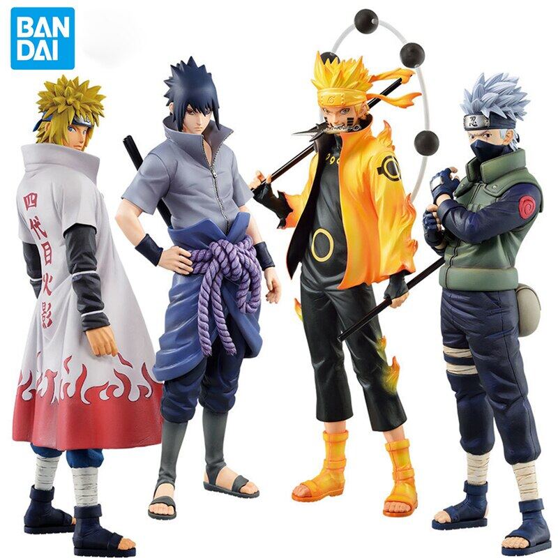 Ushihongxis 27cm Bandai Naruto hình anime Shippuden Uchiha Sasuke Hatake Kakashi namikaze Minato Mô 