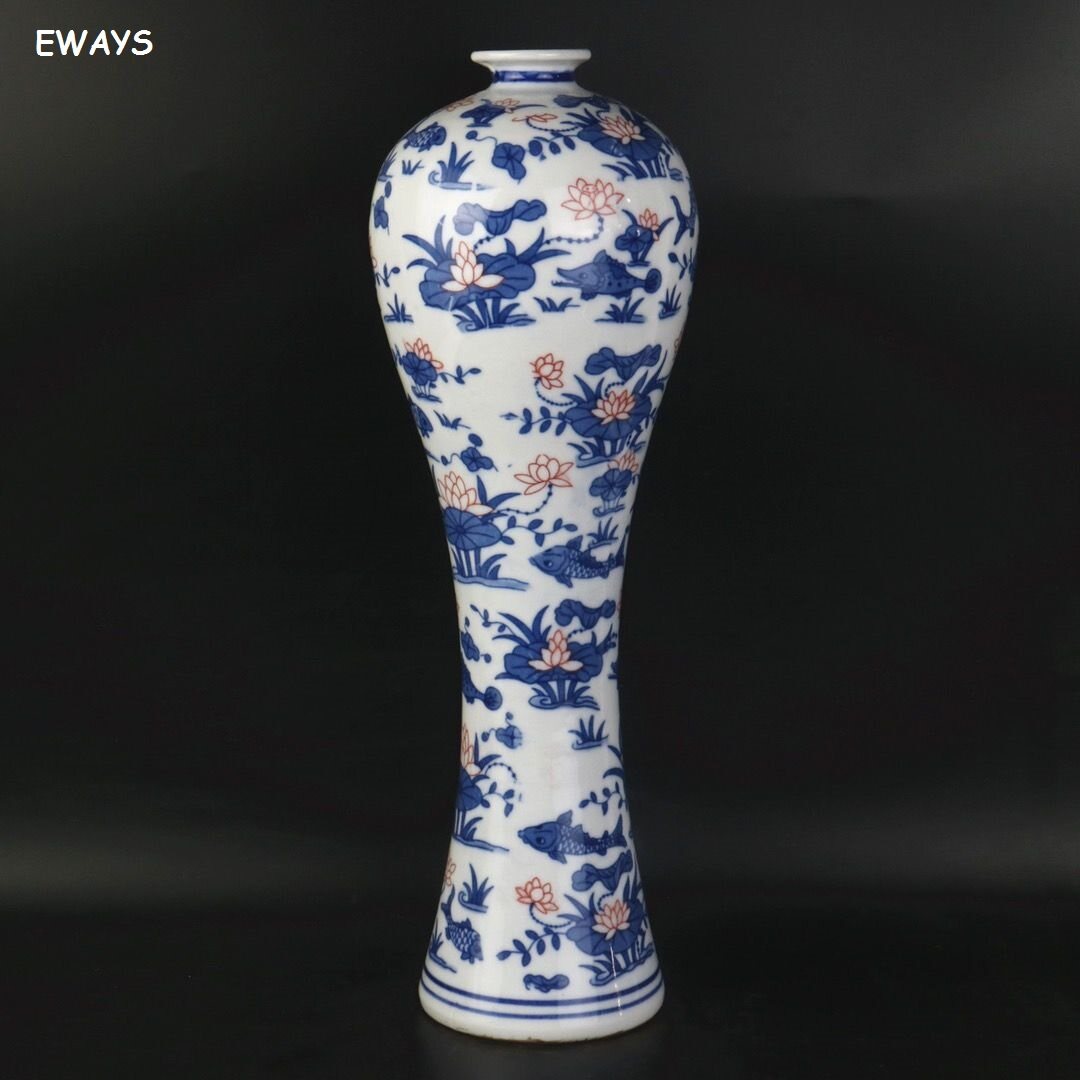 34CM Bình gốm cổ bình sứ Trung Quốc Hoàng Gia Bình hoa trang trí gốm bình đồ trang trí nồi jingdezhen Sứ Bình món quà giáng sinh