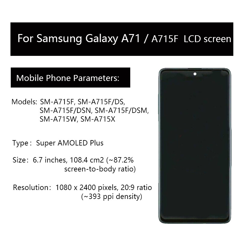 Sm A715f Screen Size A71 8gb Ram Galaxy A71 Megapixel A71 Ds USED