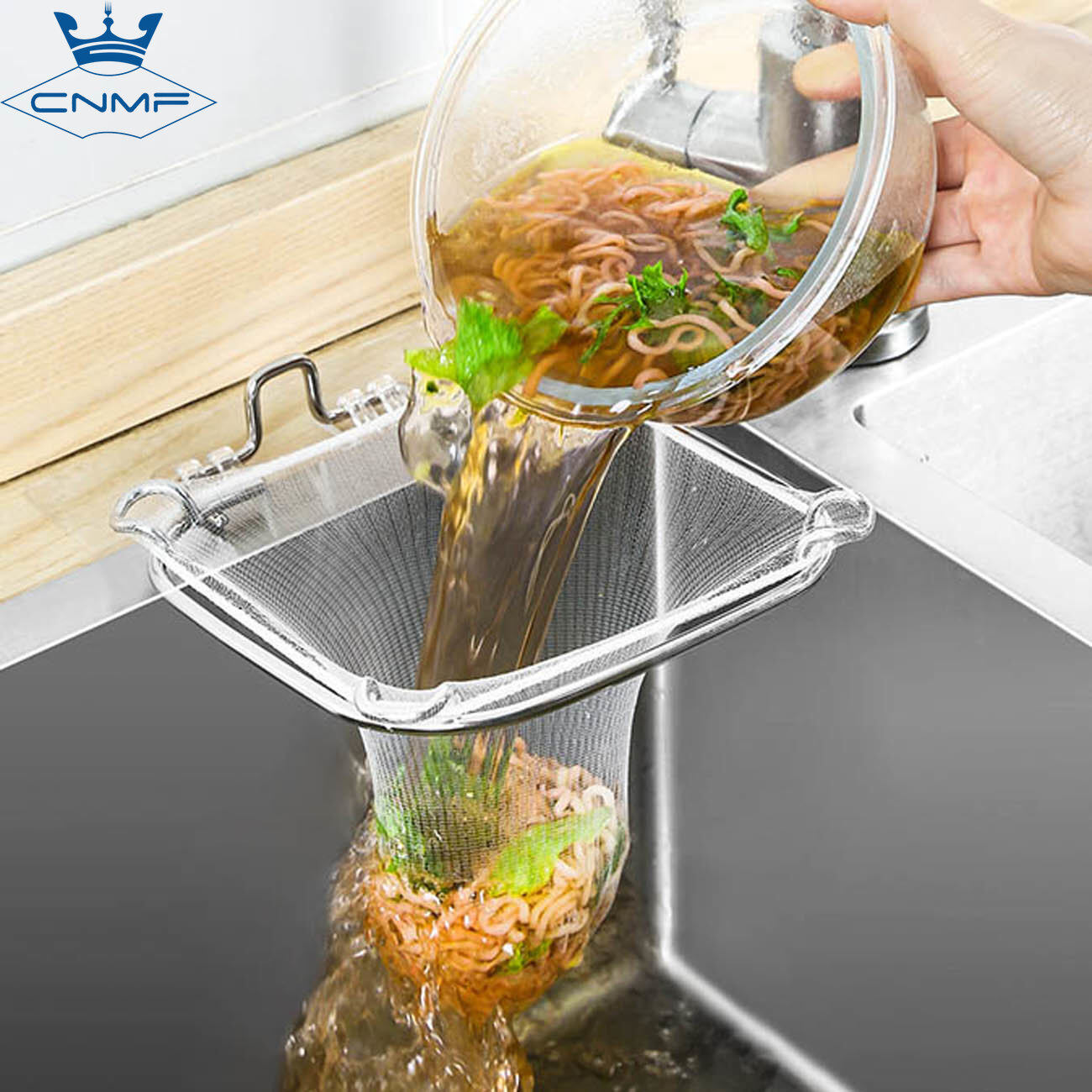 Cnmf bồn rửa nhà bếp bằng thép không gỉ để thức ăn thừa, thực phẩm và chất thải nhà bếp
