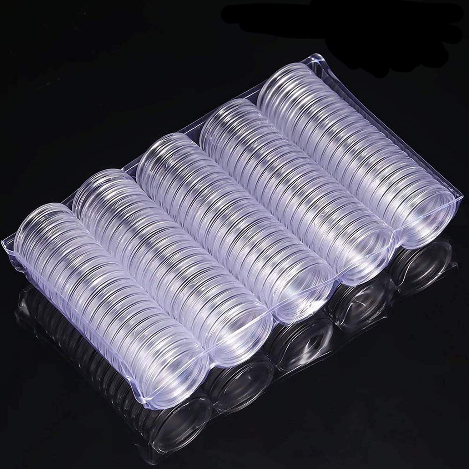 100 Cái Hộp Đựng Tiền Xu Nhựa Hình Tròn Trong Suốt 30Mm Hộp Đựng Viên Nang Có Đệm Xốp, Cho Bộ Sưu Tập Tiền Xu (25Mm/27Mm/30Mm)