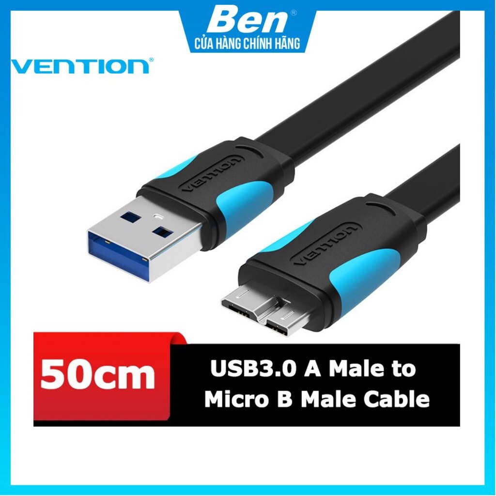 Dây cáp usb 3.0 dùng cho ổ cứng di động dài 50cm vention - chính hãng vas-a12